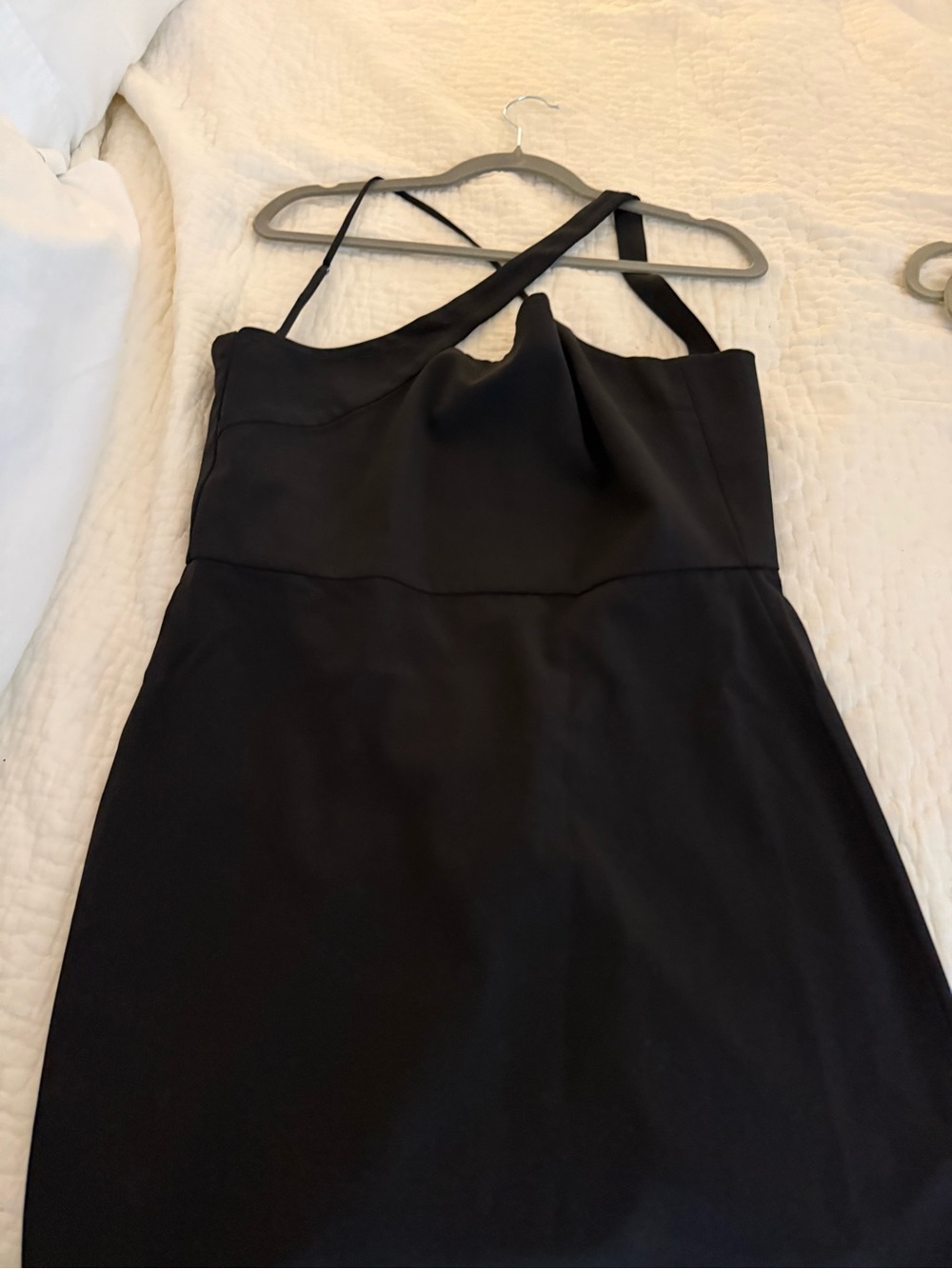 BCBGMaxAzria Black One-Shoulder Midi Dress
